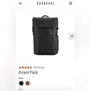 BOUNDARY SUPPLY Land Water Rock ERRANT BACKPACK Black Retail $239